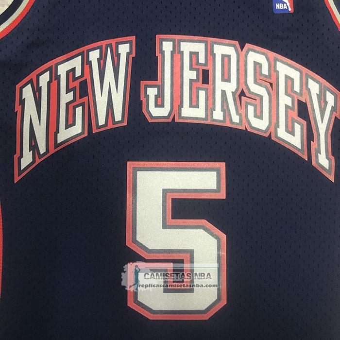 Camiseta Brooklyn Nets Jason Kidd NO 5 Mitchell & Ness 2006-07 Azul